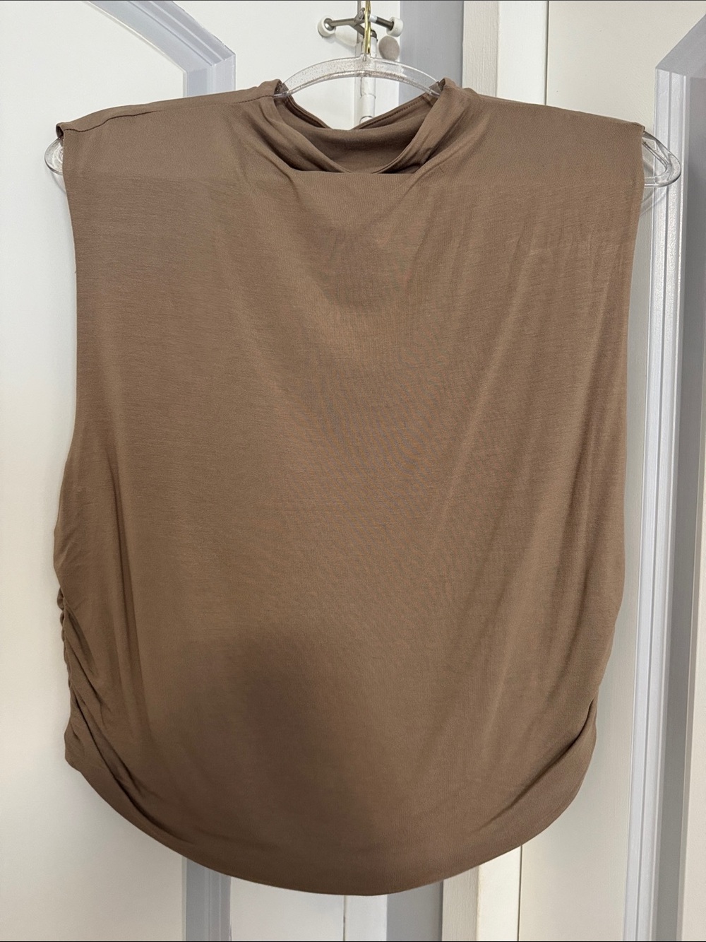 a new day Brown Sleeveless Mock Neck Tank Top
